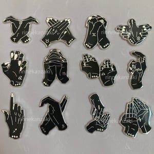 Image of Original Zodiac Hands Enamel Pins