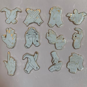Image of Original Zodiac Hands Enamel Pins