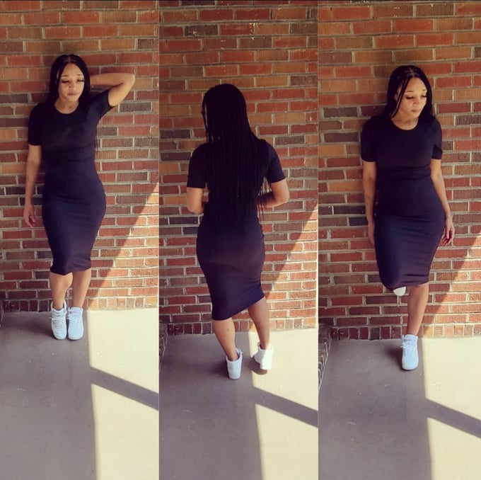 Image of Fall Midi Dress ( Black)