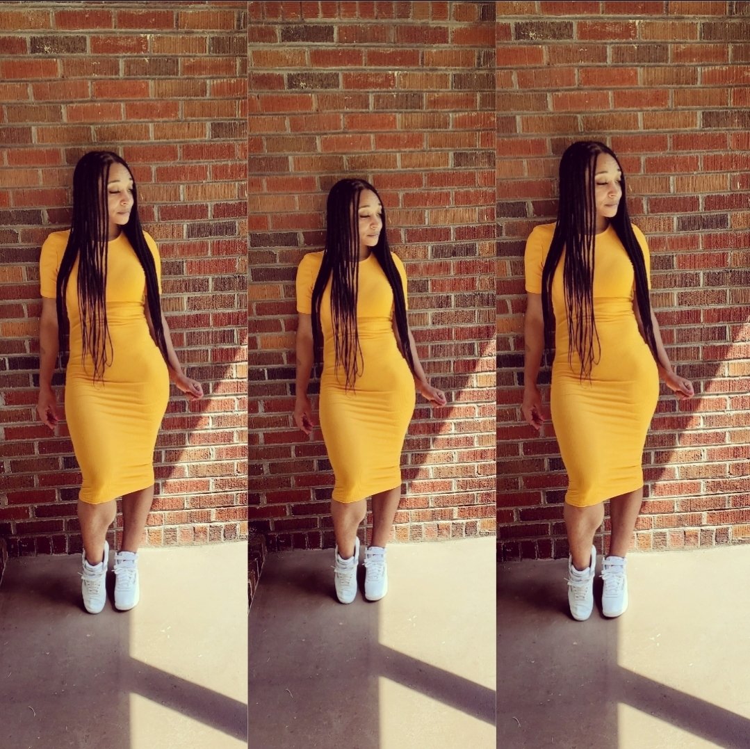 Image of Fall Midi Dress ( Gold)