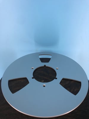 Image of Burlington Recording 10.5" SILVER Aluminum NAB Metal Flanges with 1/2" Hardware