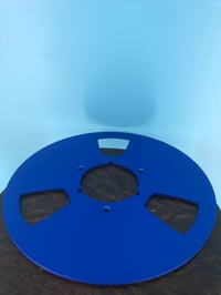 Image 2 of Burlington Recording 10.5" BLUE Aluminum NAB Metal Flanges with 1/2" Hardware 