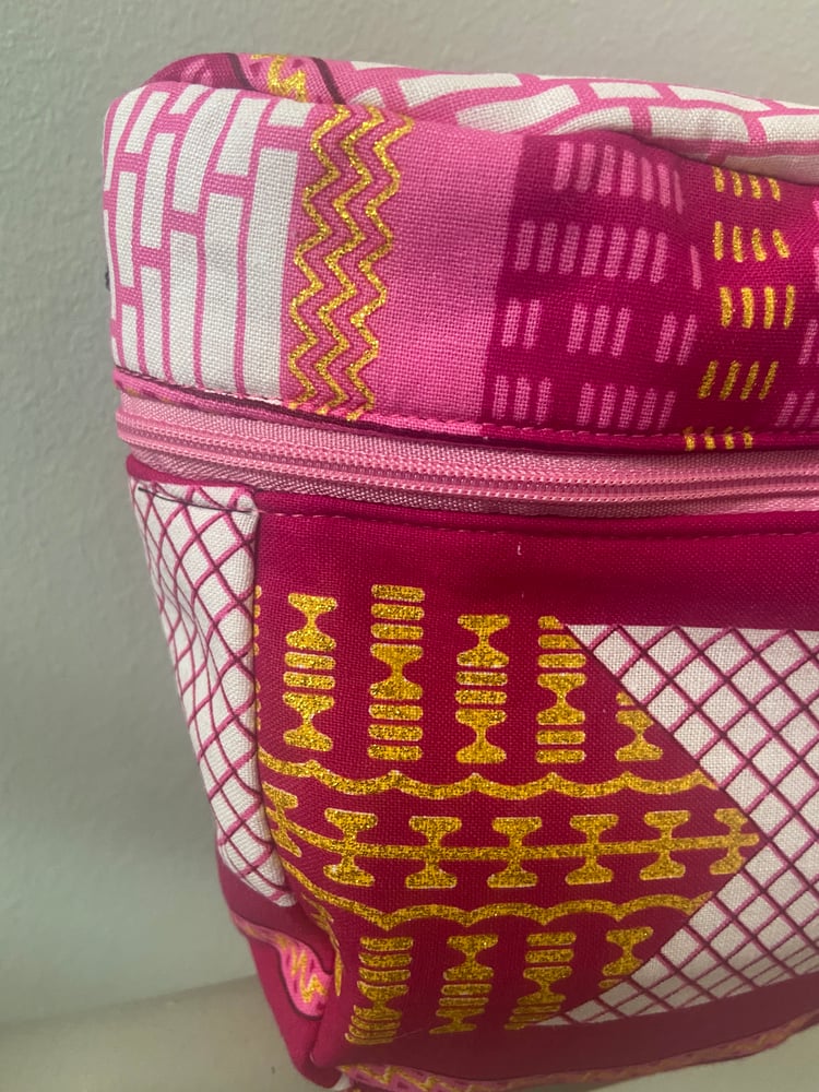 Image of Pink and Gold Kente