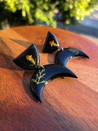Image 1 of Crescent Floral Earring