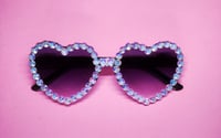 Opal Rhinestone Heart Sunglasses