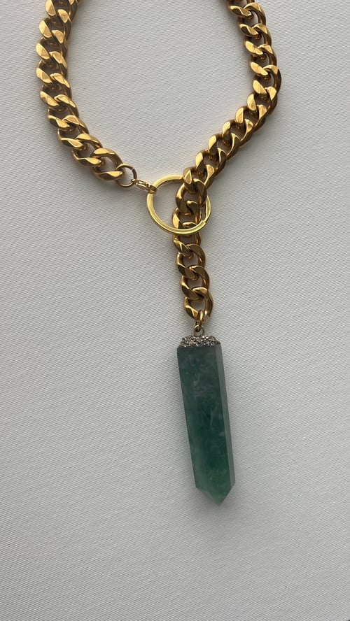 Image of GREEN ROSES 1.5 (LARGE) • Convertible Green Fluorite Lariat Necklace