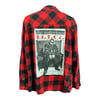 Custom Notorious BIG back patch flannel Upcycled rap hip hop shirt Large