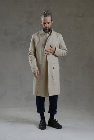 Image of EAST END UNLINED COAT in Tennyson cotton STONE £390.00
