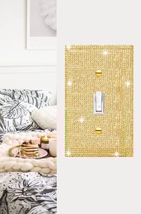 Image 4 of Golden Rhinestone Decorative Light Switch Cover 1Pcs