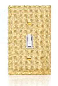 Image 1 of Golden Rhinestone Decorative Light Switch Cover 1Pcs