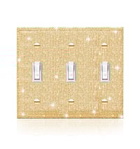 Image 3 of Golden Rhinestone Decorative Light Switch Cover 1Pcs