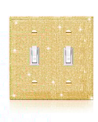 Image 2 of Golden Rhinestone Decorative Light Switch Cover 1Pcs
