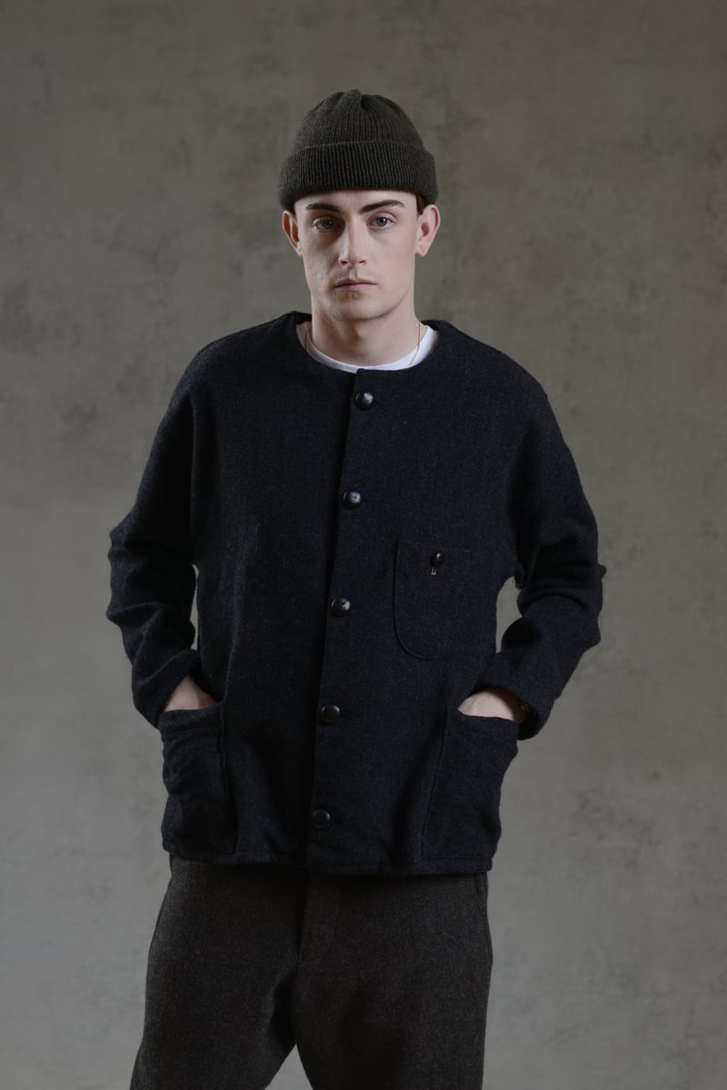 THROW SHIRT in Charcoal wool £250.00 | Workhouse England