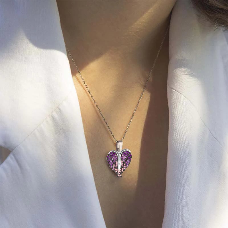 purple chalcedony heart necklace – Lisa Crowder Studio