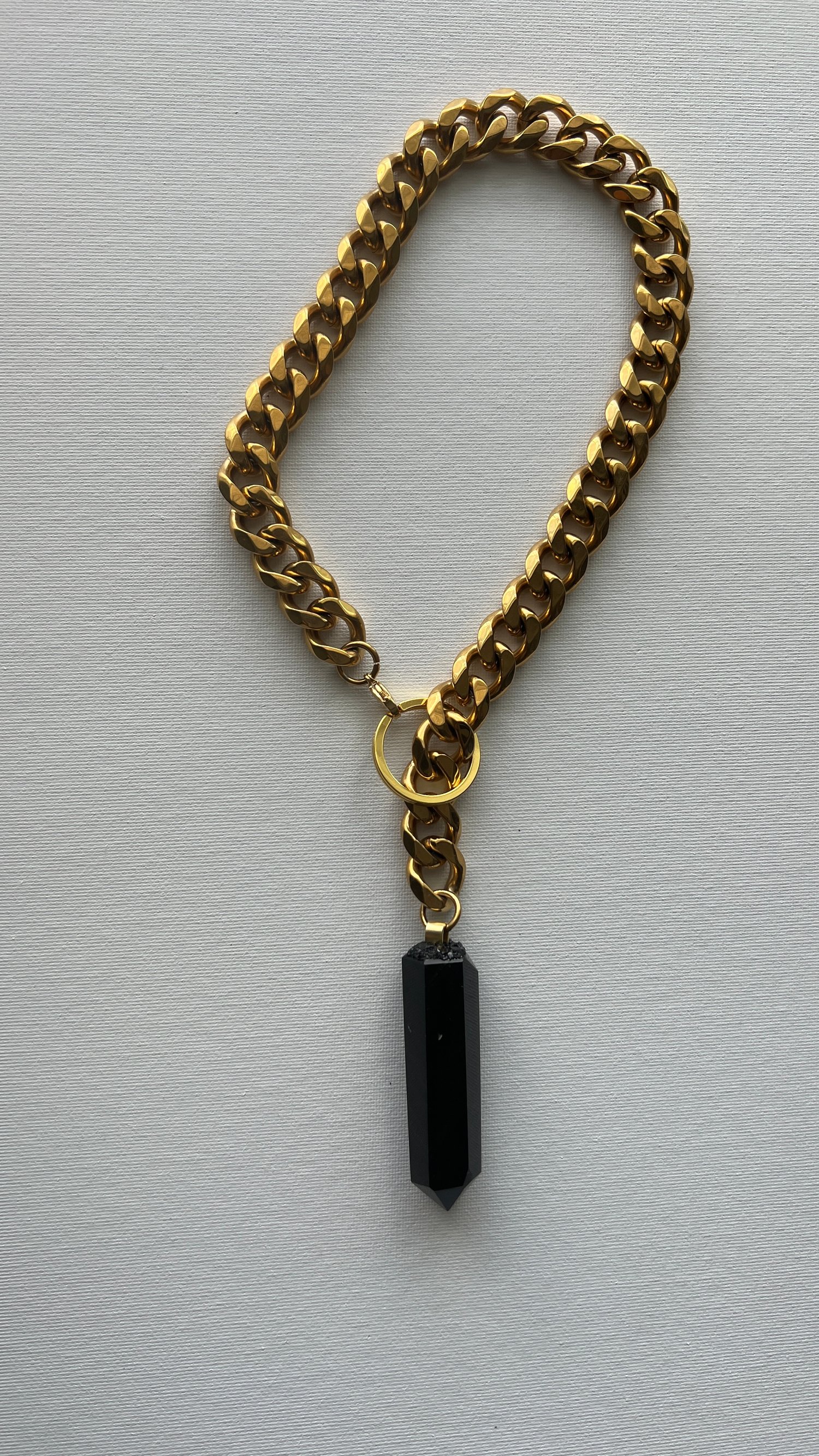 Image of BLACK ROSES 1.5 • THICK • Convertible Obsidian Lariat