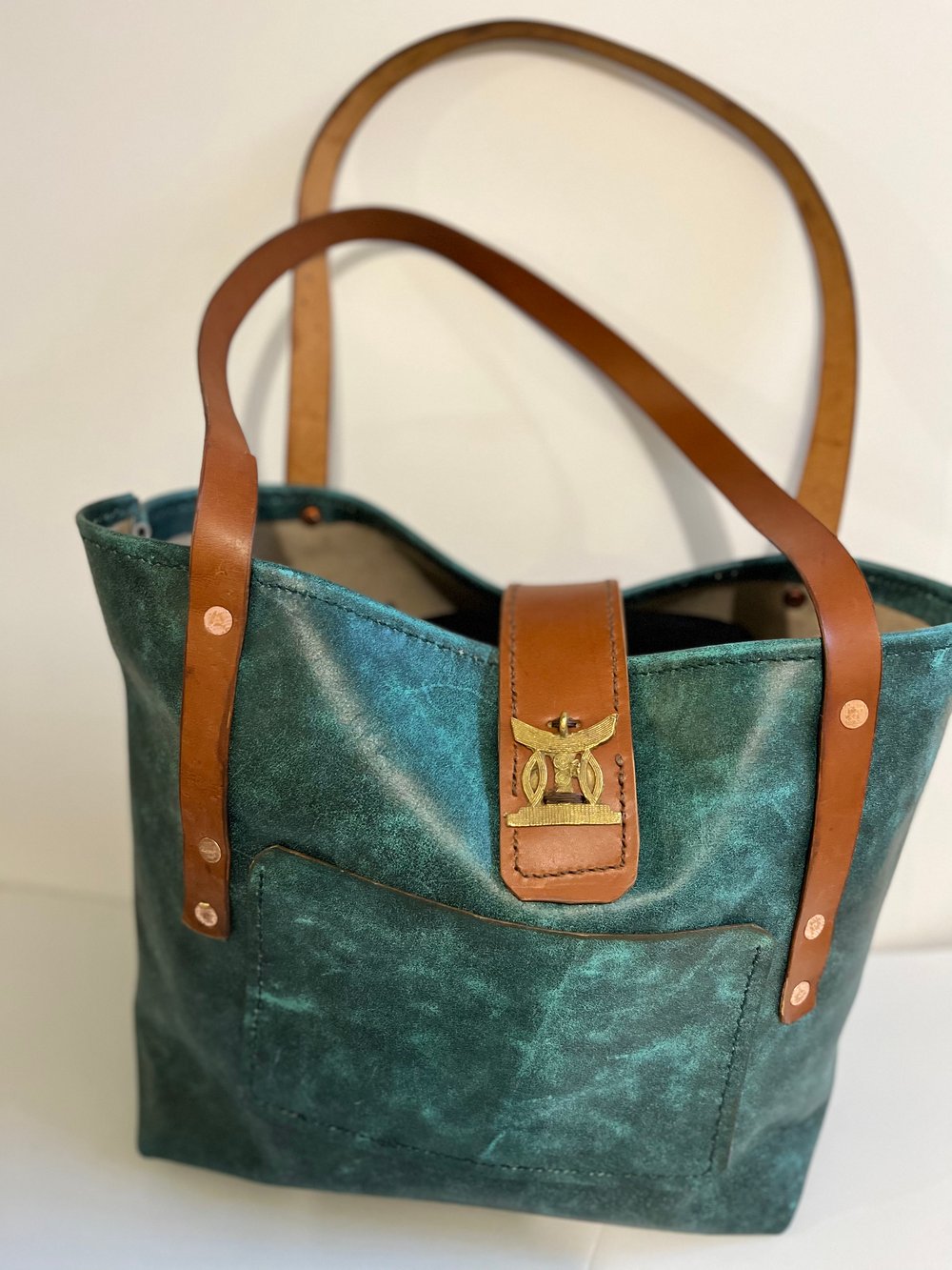 Image of Leather tote bag