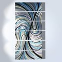 Convergence Blues 77 x 36 - Metal Wall Art Abstract Sculpture Modern Decor