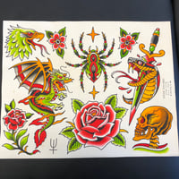 Image 1 of OG flash sheet spider skull eagle and more!