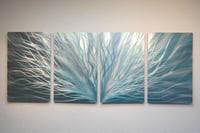 Image 1 of Abstract Metal Wall Art- Radiance Mint - Contemporary Modern Decor