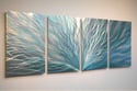 Abstract Metal Wall Art- Radiance Mint - Contemporary Modern Decor