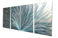 Image 4 of Abstract Metal Wall Art- Radiance Mint - Contemporary Modern Decor