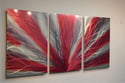 Radiance Red 47 - Abstract Metal Wall Art Contemporary Modern Decor