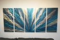 Radiance Teal 36x79 - Metal Wall Art Abstract Sculpture Modern Decor-