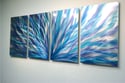 Radiance Twisted Blue - Abstract Metal Wall Art Contemporary Modern Decor