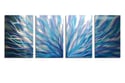 Radiance Twisted Blue - Abstract Metal Wall Art Contemporary Modern Decor