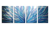 Image 4 of Radiance Twisted Blue - Abstract Metal Wall Art Contemporary Modern Decor