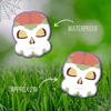 Fractured  Overgrown Brainy Skull Waterproof Die-Cut Sticker