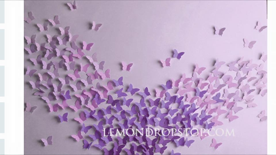 Image of Purple Butterflies 5x7 Polypaper