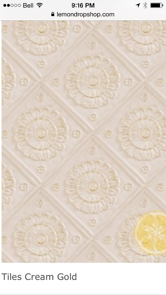 Image of Cream Tiles Gold 5x5 Polypaper