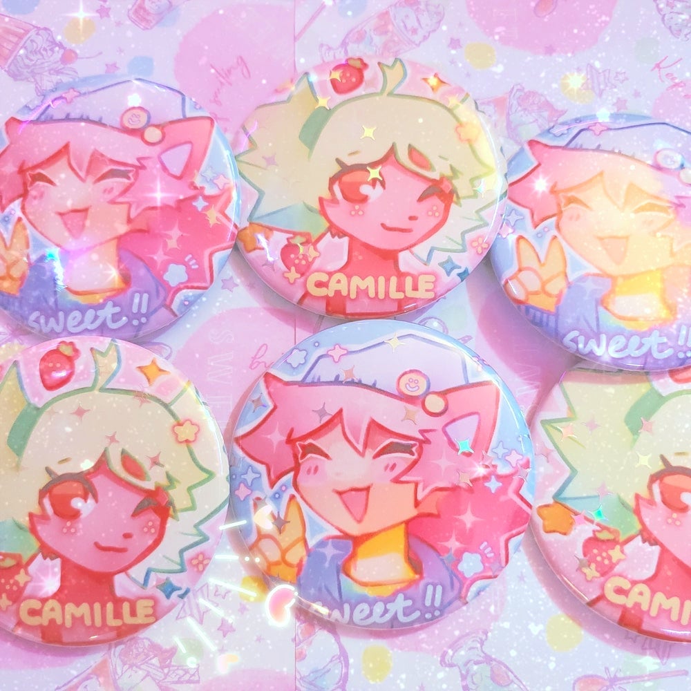Image of custom button commissions!