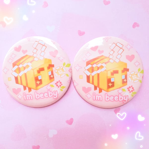 Image of im beeby minecraft button