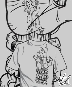 Image of "Nietzche Jesus Hand" T-Shirt