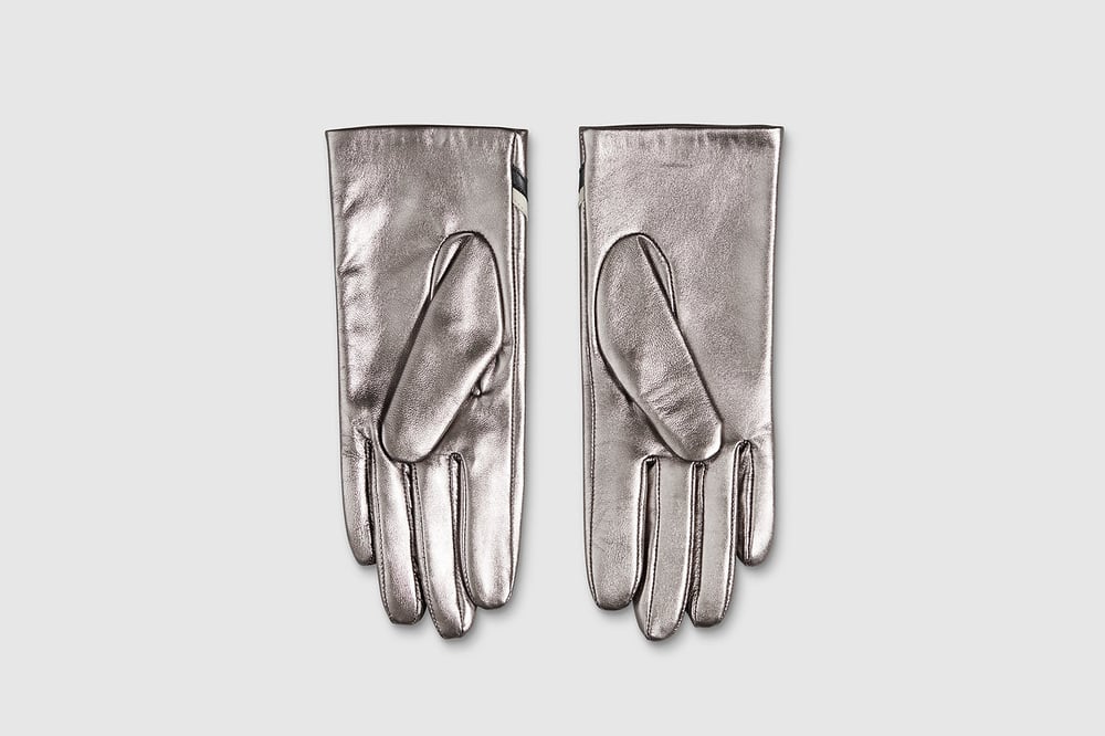Metallic Ziggy Leather Gloves