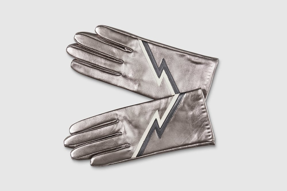 Metallic Ziggy Leather Gloves