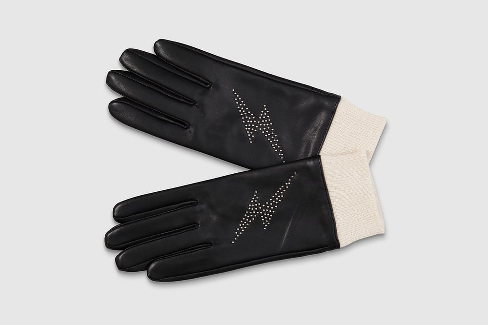 Studded Lightning Leather Gloves
