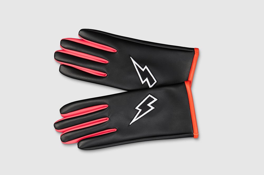 Vegan Leather Lightning Bolt Gloves