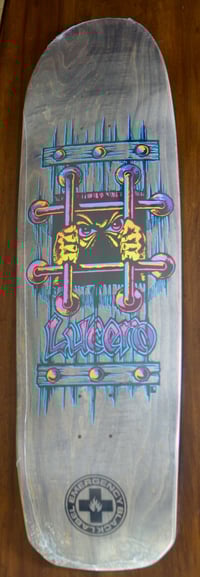 Image 1 of BLACK LABEL OG BARS BLACK STAIN- JOHN LUCERO X1 SKATEBOARD DECK