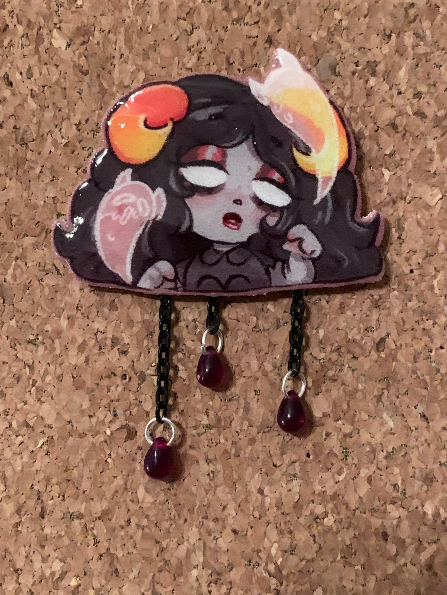 Image of Homestuck shrinky dink Aradia Megido dangle pin