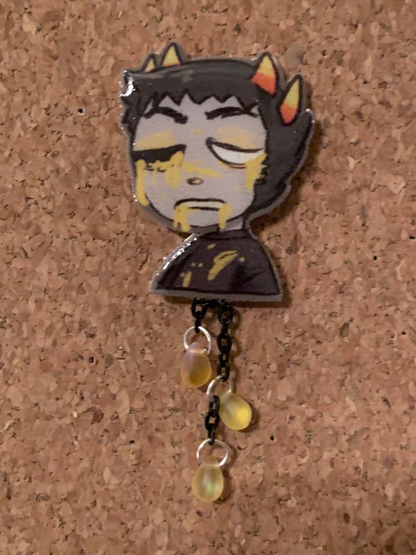 Image of Homestuck shrinky dink Sollux Captor dangle pin