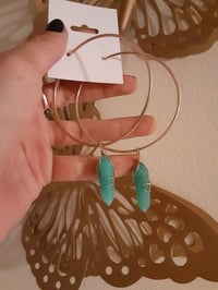 Image 3 of Amazonite goddess hoops