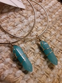 Image 2 of Amazonite goddess hoops