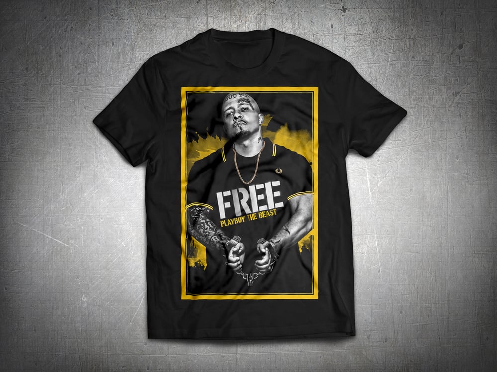 Image of "FREE PLAYBOY THE BEAST" Fundraiser T Shirt 