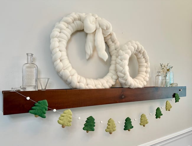 Snowy Forest Felt Ball Garland 