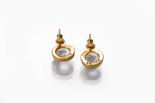 Image of "At sunrise" gold plated sterling silver earrings with transparent rock crystals  · PRIMA LUCE ·