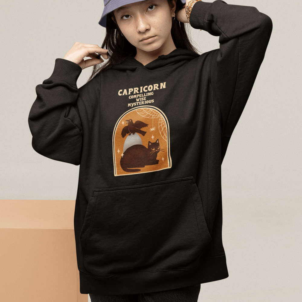 Image of SPOOKY CAT ASTROLOGY HOODIE - DARK