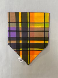 Image 2 of Halloween Plaid/I Do Tricks for Treats REVERSIBLE bandana 
